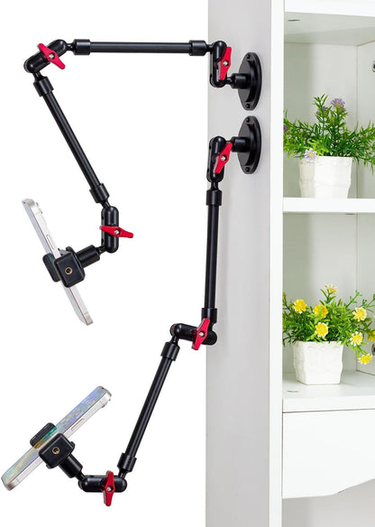 Magic Arm Adjustable Mobile Phone Holder for Desk, Wall Mount and Ceiling Mount Bracket for Phone and Other Smartphones (Metal Base +60cm arms+Metal Clip)
