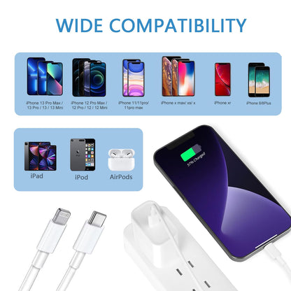 10FT iPhone Fast Charger,[Apple MFi Certified] 3Pack USB C Charger Block with 10 Foot Long Type C to Lightning Cable Cord Adapter Block Compatible with iPhone 14 Pro Max/14 Plus/13/12Mini/11/XS/X/iPad