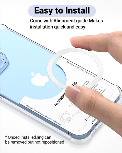 for Magsafe Ring 10PCS-Ultra Thin(0.4mm)-Universal Metal Rings Sticker Compatible with iPhone 15 Pro Max,15 Pro,15/14/13/12 Series,Samsung Galaxy,Google Pixel Series - White