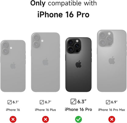 SURITCH for iPhone 16 Pro Case with Slide Camera Cover and Adjustable Kickstand, Compatible with MagSafe, Shockproof Bumper Case Slim Protective Cover for iPhone 16 Pro 6.3 Inch,Blue