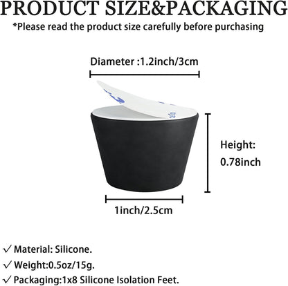 1.2" Silicone Non-Skid Speaker Pads-8Pack, Adhesive, for Small Speakers, Turntable, Subwoofer Isolation Feet, Reduced Resonance & Vibration