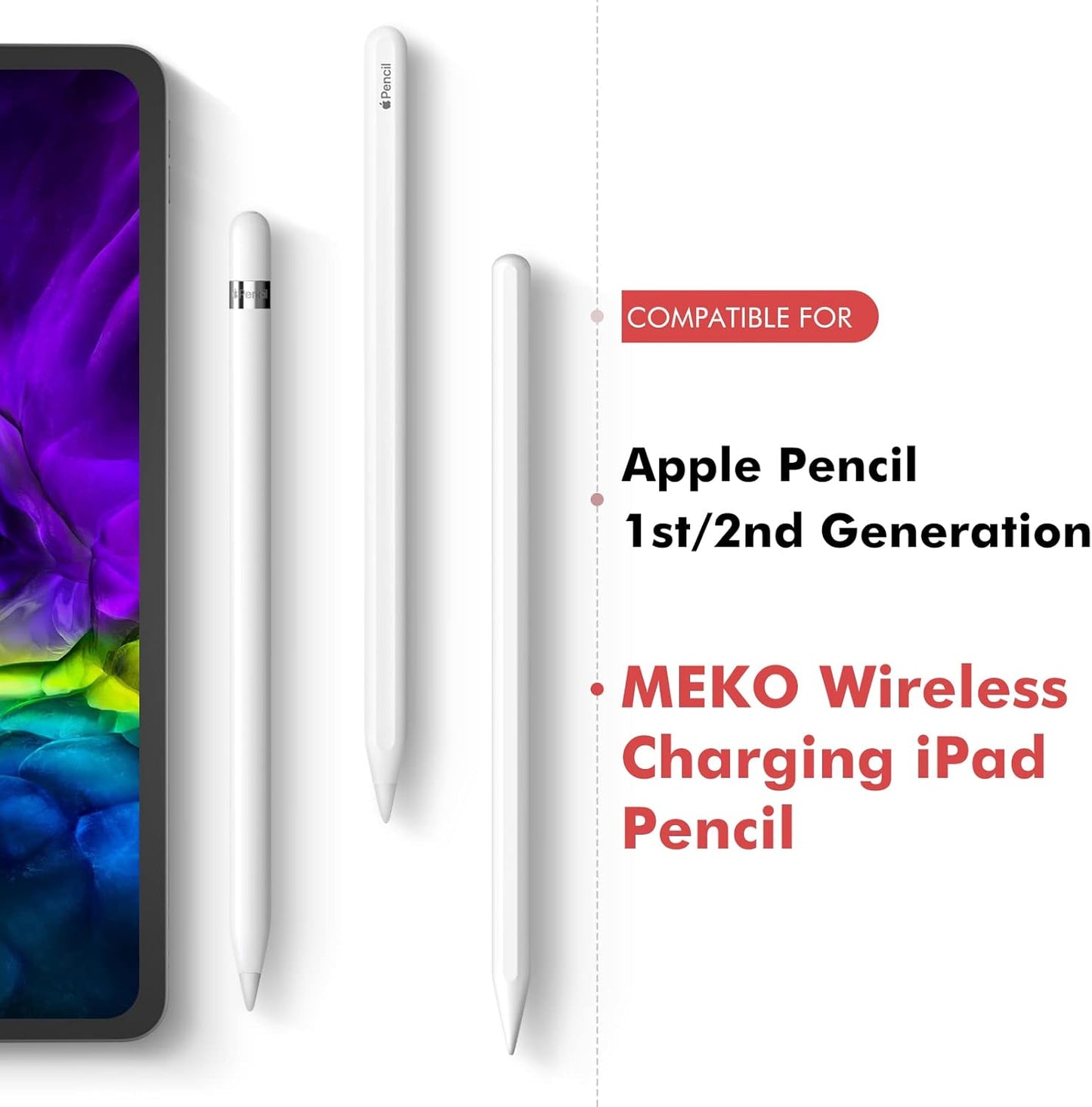 MEKO 4 Pack Replacement Tips for Apple Pencil 1st Gen & 2nd Gen, Pen Nibs for iPad Pro Pencil- White