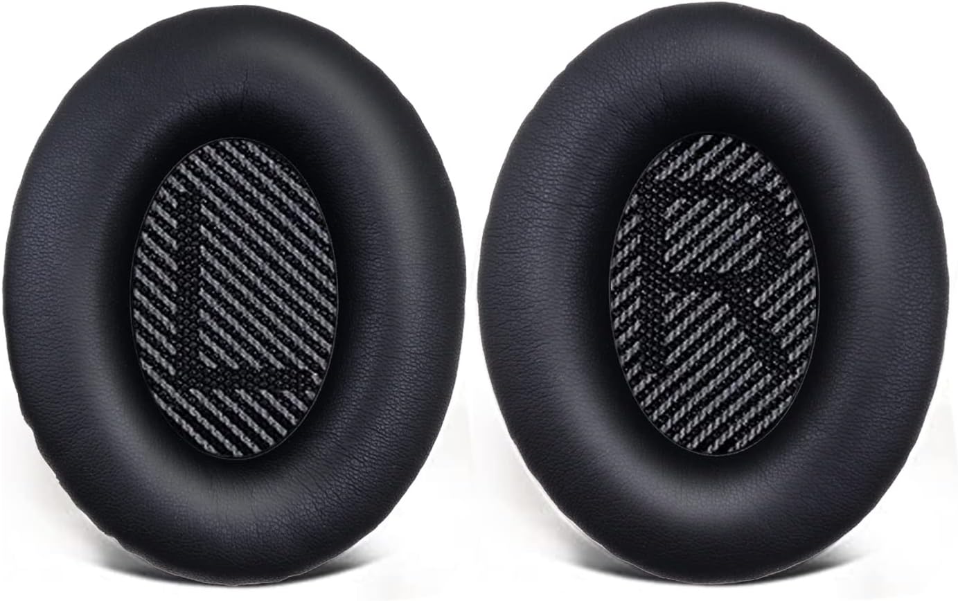 Replacement Ear Pads for Bose QuietComfort 35 35 II 15 25(qc 35 25 15/QC35 ii), Headphone Ear Covers, High Density Memory Cotton, Soft Leather, Adaptive Noise Isolation Headphones Pads Cushions