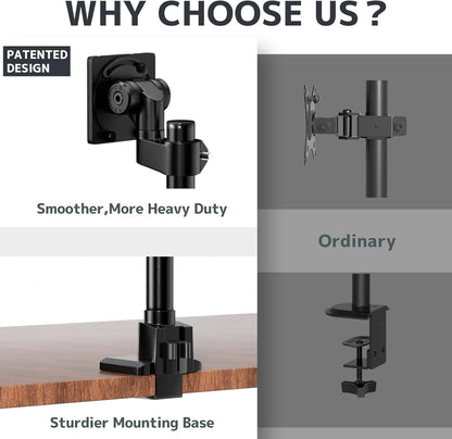 Dual Monitor-Arm Ultrawide Heavy Duty - 24-57 inch Vertical Dual Monitor Mount, Adjustable Stacked Double Monitor Desk Mount Stand, Max Load 59.4 lbs (per Screen), VESA 75 100 mm, Black