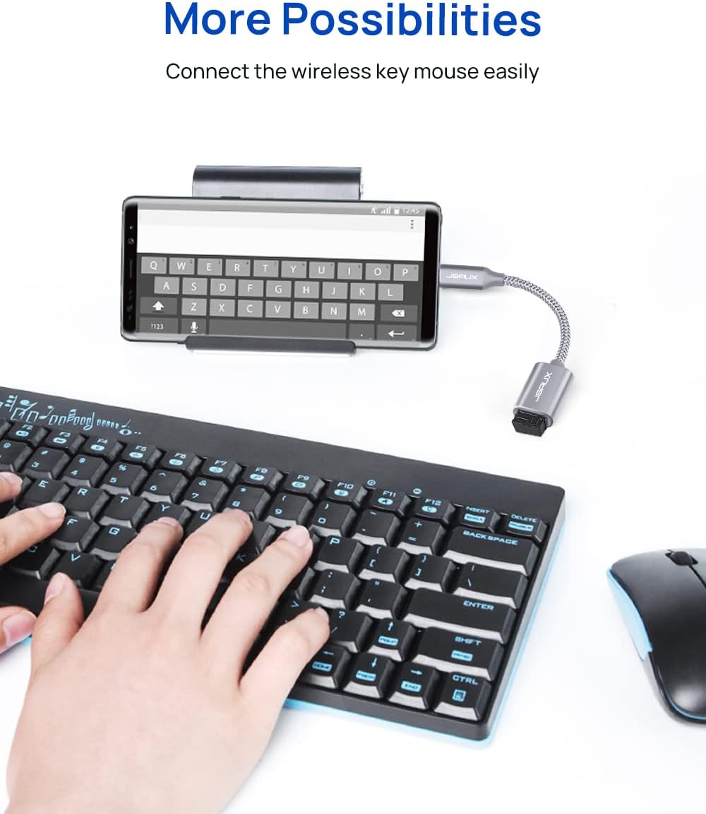 JSAUX USB C to USB Adapter [2 Pack], USB Type C Male to USB 3.0 Female OTG Cable Thunderbolt3 to USB Adapter Compatible with MacBook Pro/Air 2019 2018 2017, Galaxy S23 S23+ Ultra Note 10 S9 S8-Silver