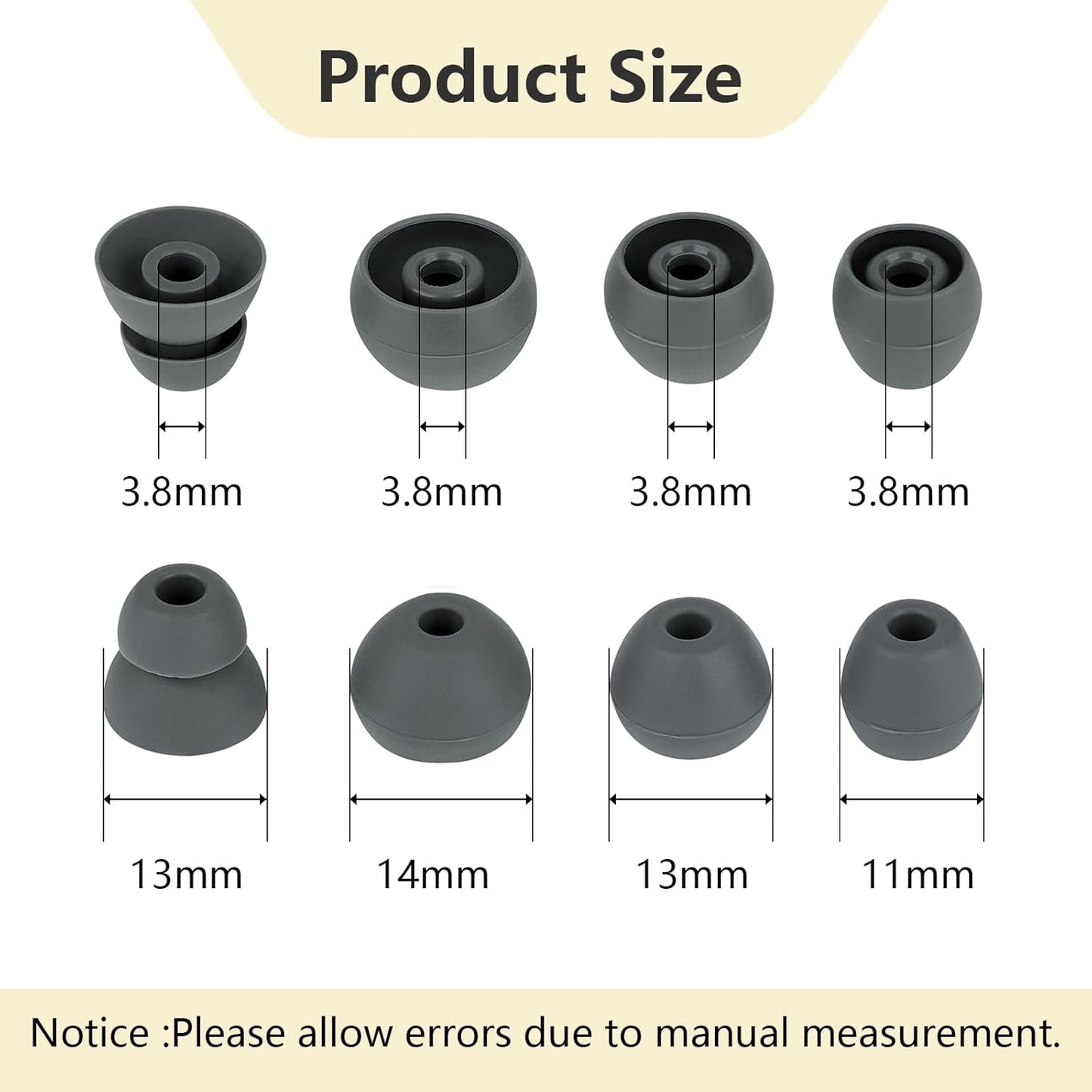 Ear Bud Covers Silicone Replacement Earbud Tips Compatible with Powerbeats Pro Beats Wireless Earphone Headphone Ear Tips 4 Pairs