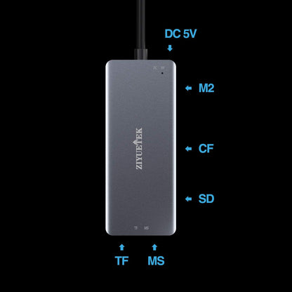 CF Card Reader,USB 3.0 to Compact Flash Memory Card Reader Adapter 5Gbps Read 5 Cards Simultaneously for SDXC, SDHC, SD, Micro SDXC, Micro SD, Micro SDHC, M2, MS, CF and UHS-I Card (Grey)