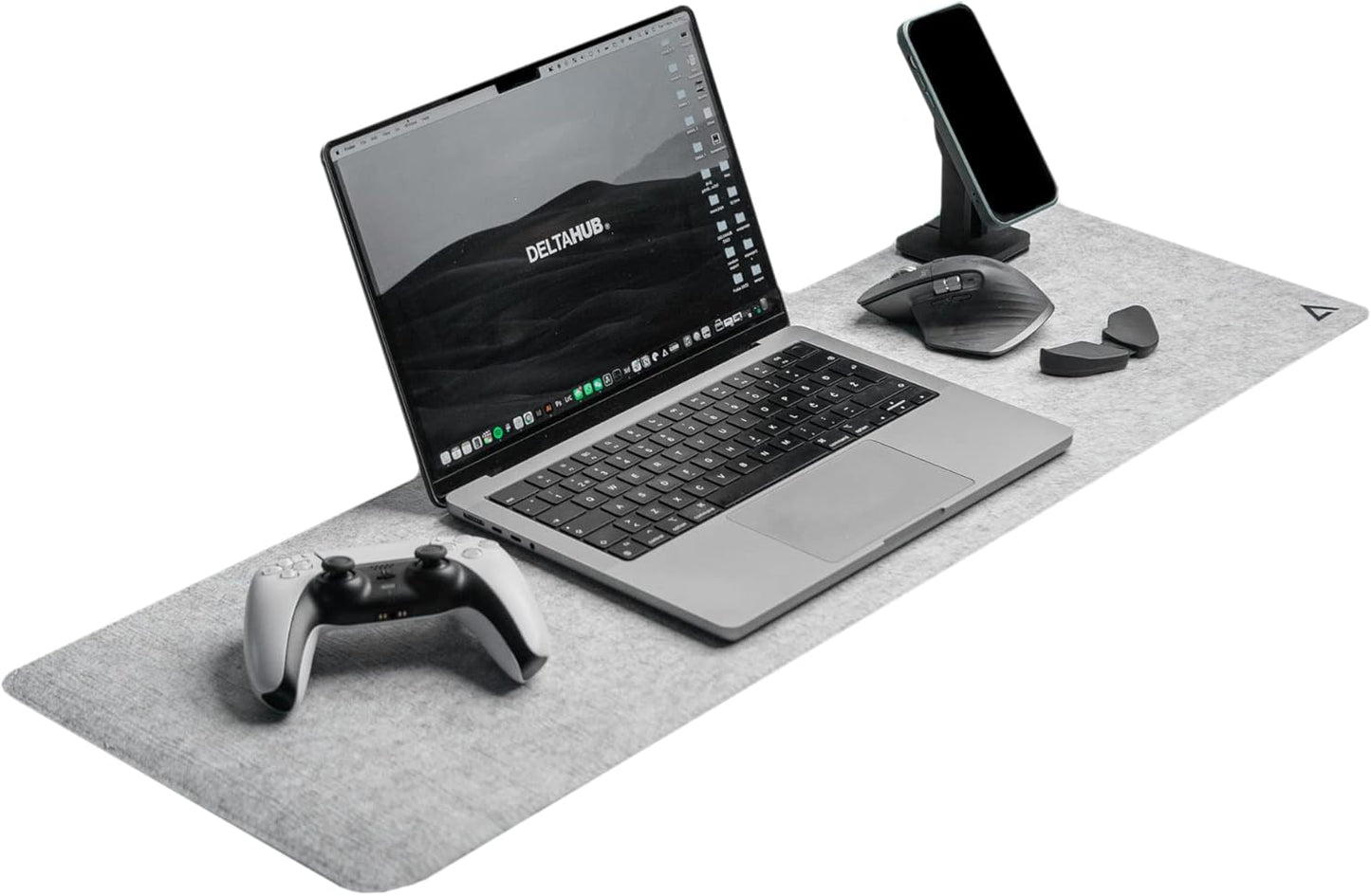 DELTAHUB - Minimalistic Felt Desk Protective Pad, Anti-Fray, Anti-Slip, Easy to Clean, Easy Glide, Long Lasting, Sleek Design, Comfortable, Resistant, Desk Mat, PC, Mac, Laptop - Medium (12x35inch)