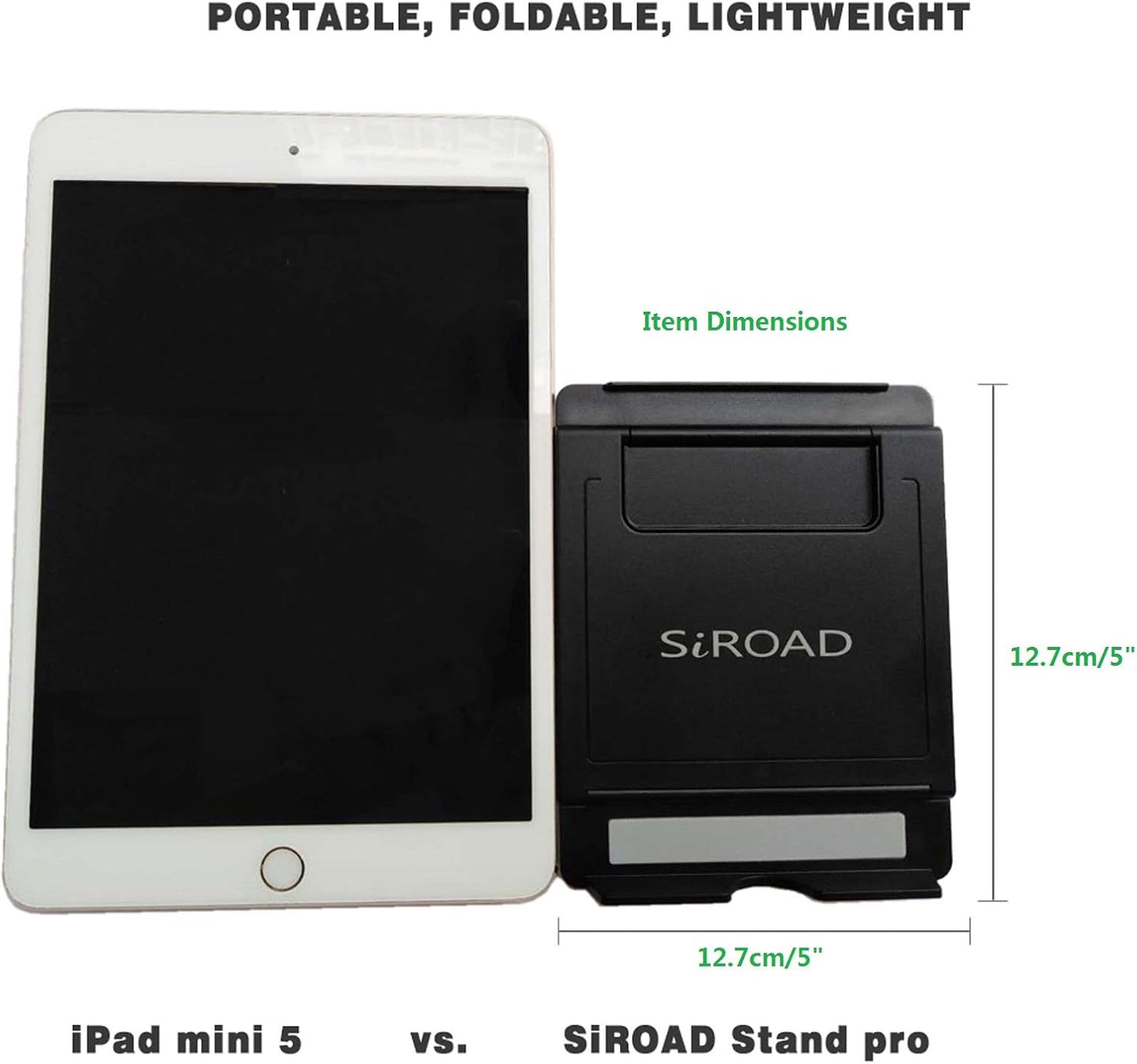 Foldable Portable and Angle Adjustable Phone Tablet Stand Holder for Desktop,Compatible with iPhone 15 14 13 12 11 iPad Pro Air Mini Kindle Galaxy Google PIXL (Large Size)