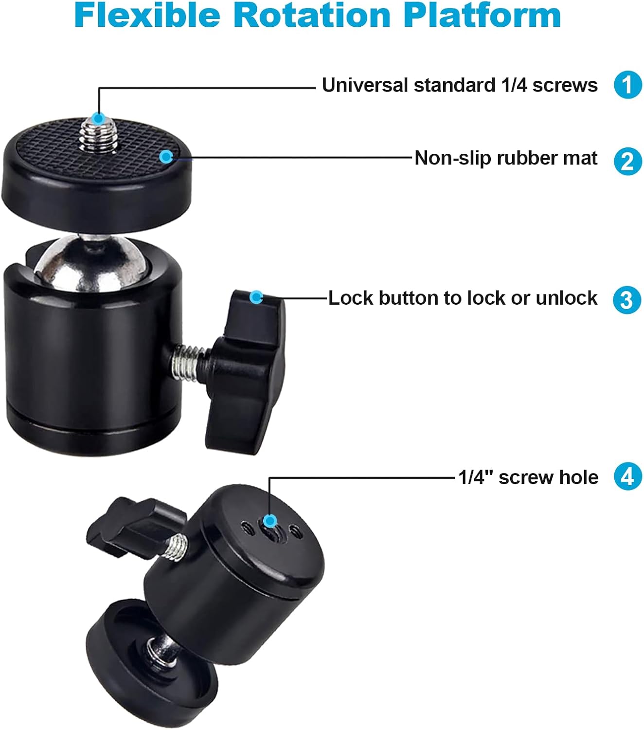 NexiGo Lightweight Mini Tripod for Camera/Phone/Webcam, Extendable Stand, for NexiGo Logitech Webcam C920 C922 C925e C922x C930e C930 C615 Brio and Other Devices with 1/4" Thread