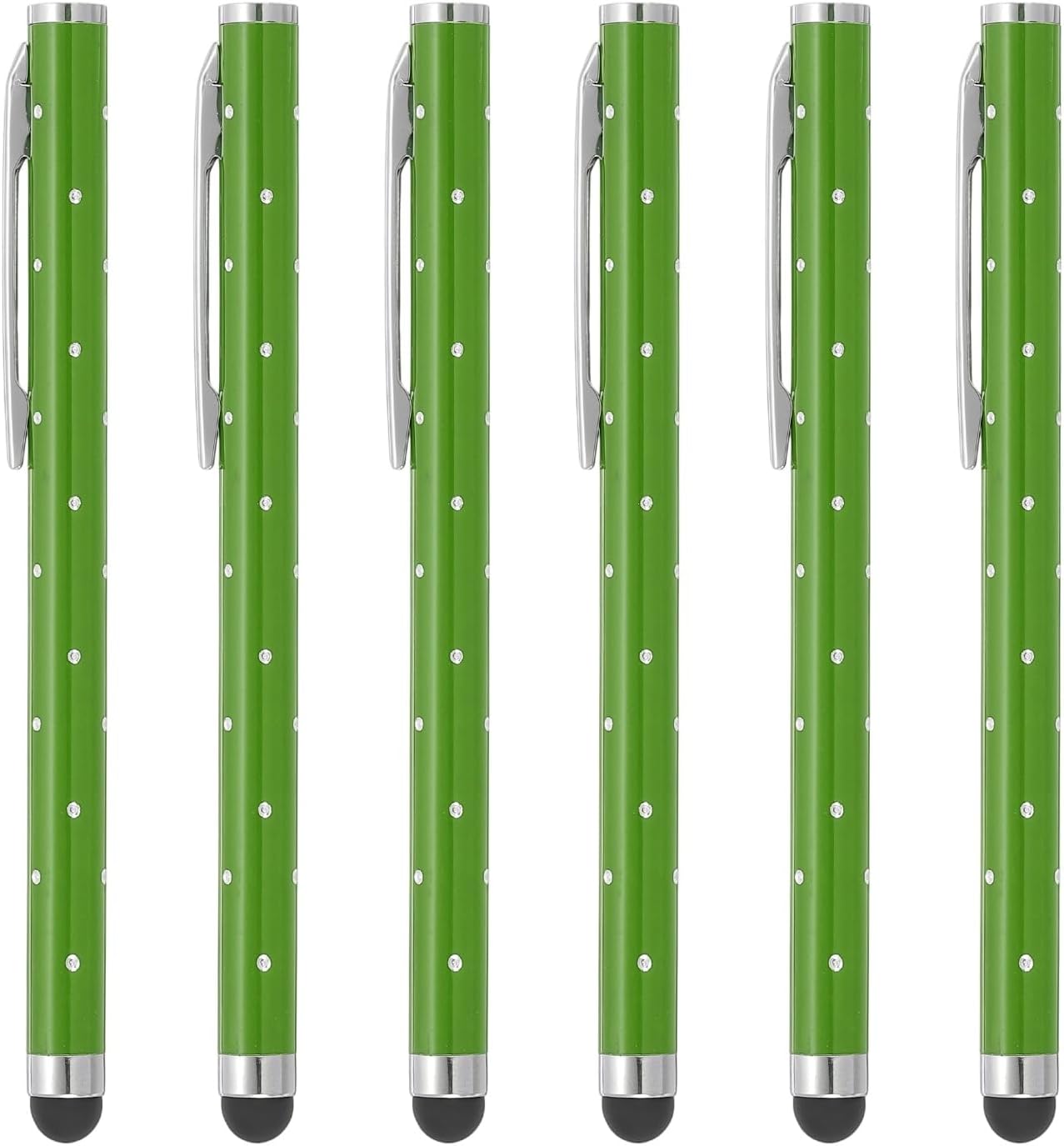 PATIKIL Stylus Pens for Touch Screens, 6 Pcs High Precision Universal Bling Stylus Crystal Metal Capacitive Pen for Touch Screen Devices Phone Tablets Laptop, Green