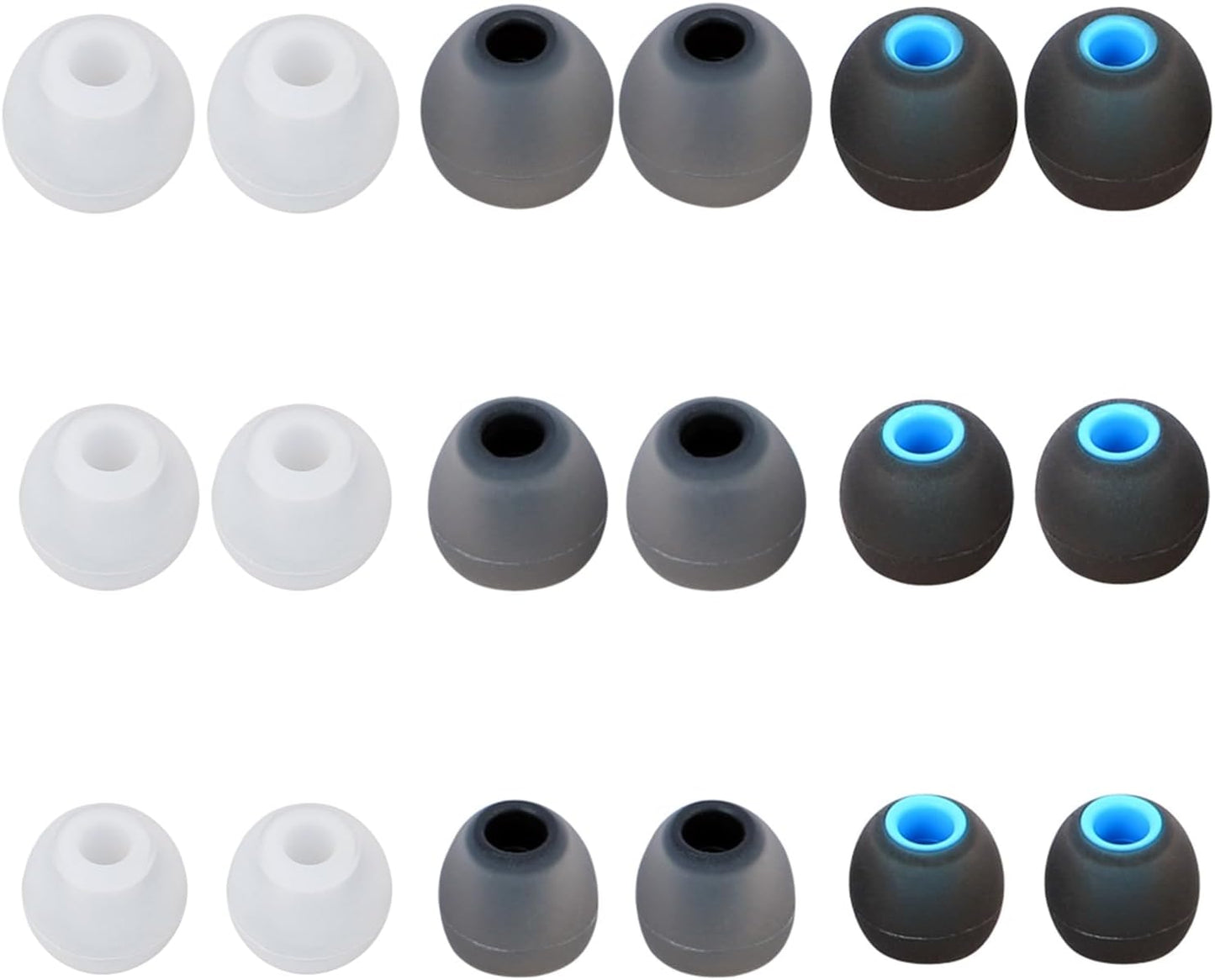 Silicone Earbud Covers - Fit for in-Ear Headphones (Inner Hole 3.8mm -5.1mm) Ear Tips - 9 Pairs S/M/L