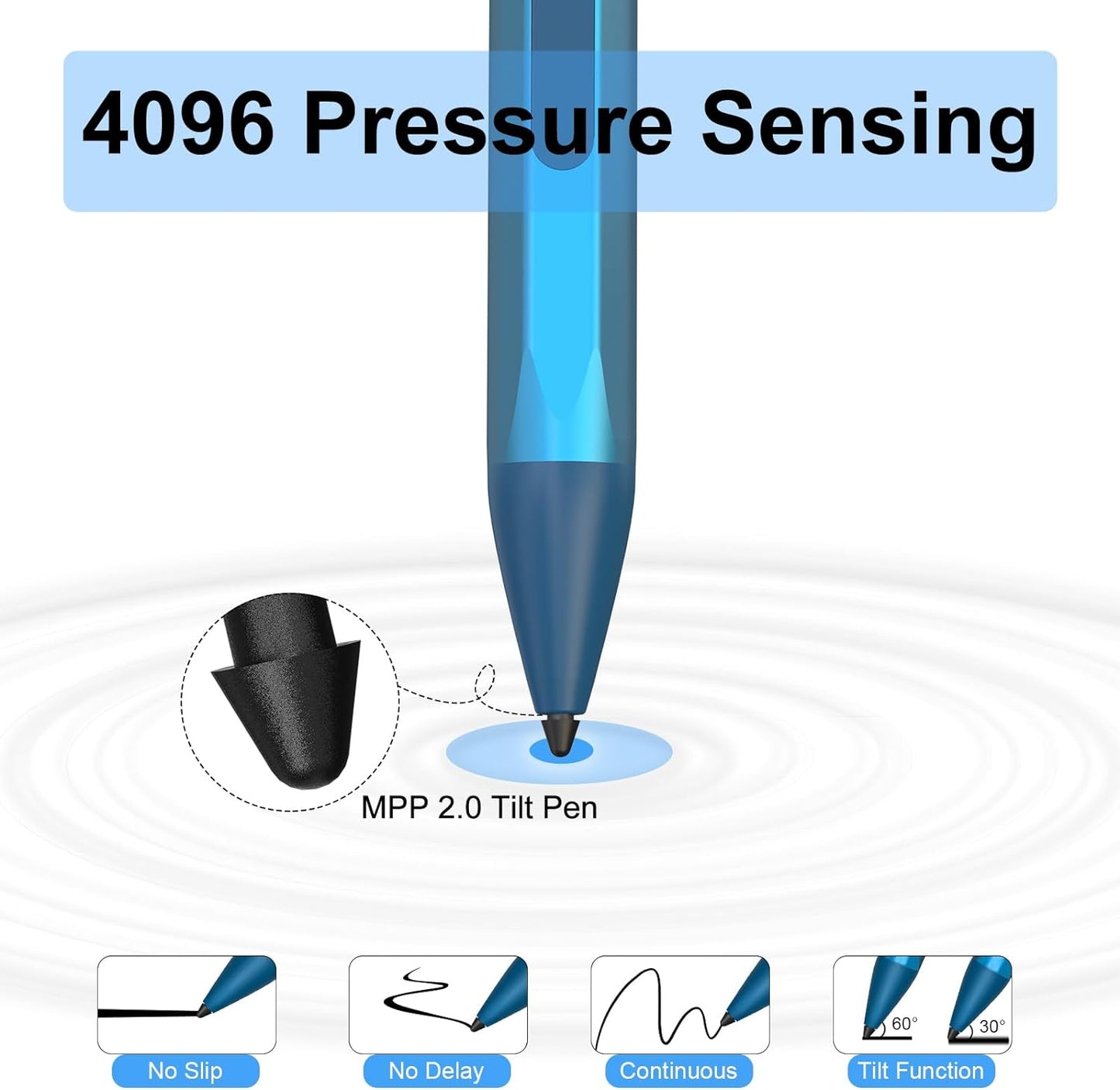 ASUS Stylus Pen for Transformer/Zenbook/Vivobook Flip/Notebook Touchscreen Laptop Tablet - Rechargeable, 4096 Pressure Sensitivity, Microsoft MPP Protocol, Blue