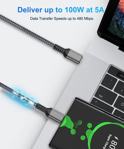 Elebase USB C to C 100W Charging Cable 6.6FT with Type A Car Adapter,Fast PD Charger Cord for iPhone 16 15 Pro Max Plus,Airpods 4,Samsung Galaxy S23 S24 Flip Fold 5,Ultra,A53 A54,MacBook Mac,iPad 9 10