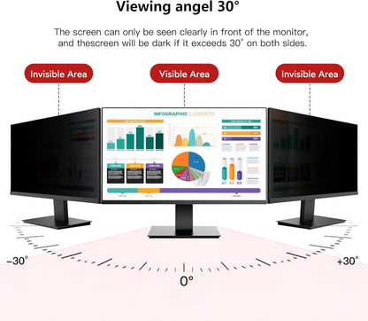 [2 Pack Computer Privacy Screen Shield Compatible for 21.5/22 Inch 16:9 Widescreen Desktop Monitor - Anti Glare & Blue Light Filter - Hanging Design for Easy On/Off