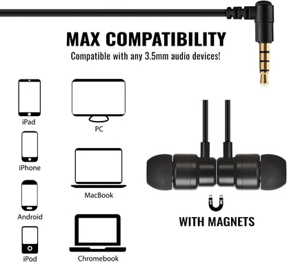 UliX Rider Wired Earbuds in-Ear Headphones, Earphones with Microphone, 5 Years Warranty, with Anti-Tangle Cable, Ear Buds for iPhone, iPad, Samsung, School Students, Kids, Women, Small Ears