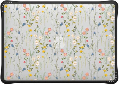 CASETiFY Impact MacBook Air 13" (M1/Intel) Case [Cushioned Impact Corners/Scratch-Resistant/Anti-Slip Grip] - Dreamy Floral Pattern - Clear Black