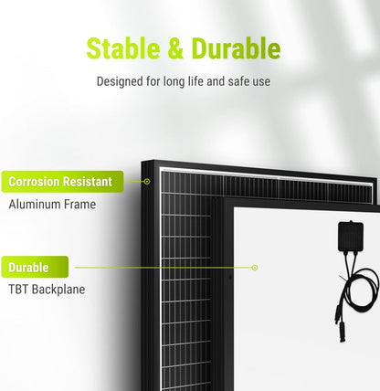Newpowa 9BB Cell 200W Monocrystalline 200 Watt 12V Solar Panel High Efficiency RV Marine Boat Off Grid