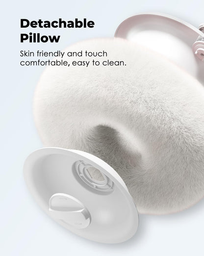 Viozon Tablet Stand Pillow, Compatible with 4.7"-13" Phone/Tablet, iPad, iPhone, Samsung, Google, Kindle, 360°Adjustable Phone Holder for Bed with Soft Plush Fabric, and Detachable Bowl, White