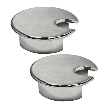 2 Pcs Desk Grommet 1-3/8" / 35 mm, Desk Cord Hole Cover, Cable Grommet Metal Zinc Alloy Materilal, Desk Hole Grommet for Home & Office Pc, Detachable Cable Cord Organizer-Brushed Silver