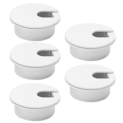 5 Pcs Desk Grommet 1-3/8" / 35 mm, Desk Cord Hole Cover, Cable Grommet ABS Plastic, Desk Hole Grommet for Home & Office Pc, Detachable Cable Cord Organizer-White