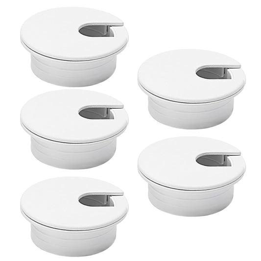 5 Pcs Desk Grommet 2" / 50 mm, Desk Cord Hole Cover, Cable Grommet ABS Plastic, Desk Hole Grommet for Home & Office Pc, Detachable Cable Cord Organizer-White