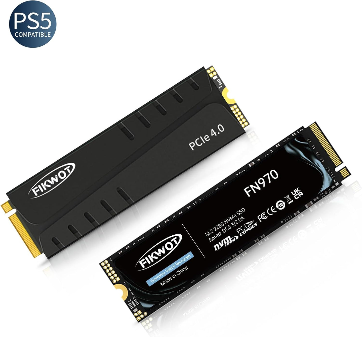 FN970 4TB M.2 2280 PCIe Gen4 x4 NVMe 1.4 Internal Solid State Drive with Heatsink - Speeds up to 7,400MB/s, Configure DRAM Cache, Compatible PS5 Internal SSD