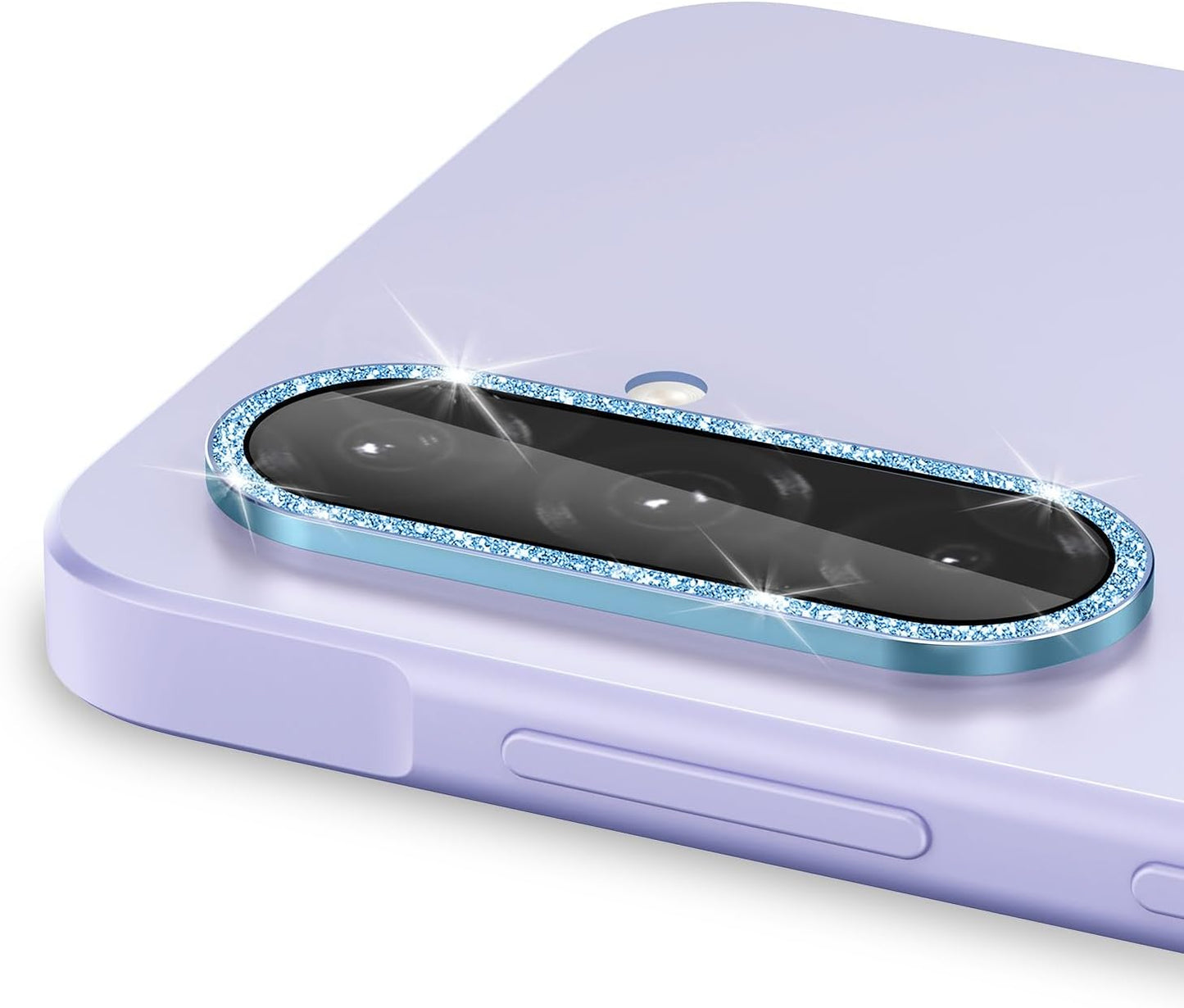 for Samsung Galaxy A26/A36/A56 Camera Lens Protector, Individual Metal Ring Tempered Glass Lens Cover, [Strong Adsorption] Scratch Resistant Ultra-Thin HD Clear Lens Cover, 1 Set-Blue