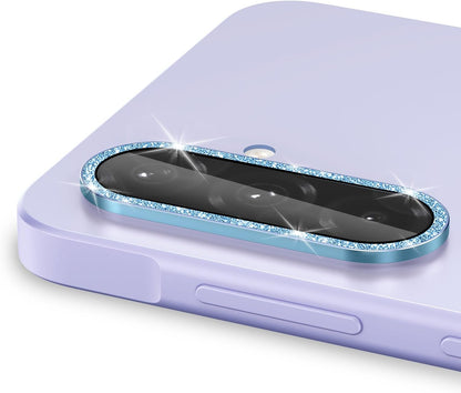 for Samsung Galaxy A26/A36/A56 Camera Lens Protector, Individual Metal Ring Tempered Glass Lens Cover, [Strong Adsorption] Scratch Resistant Ultra-Thin HD Clear Lens Cover, 1 Set-Blue