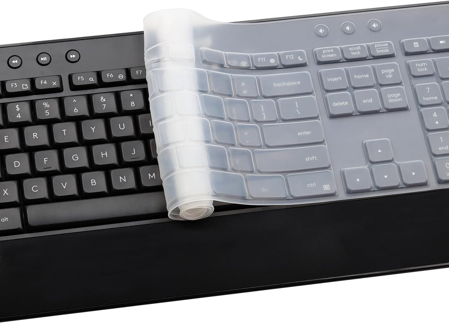 Keyboard Cover Skin for Logitech MK545 MK540 Wireless Keyboard, Logitech MK545 Keyboard Protector, Logitech MK540 Ultra Thin Desktop PC Silicone Clear Keyboard Skin Protector