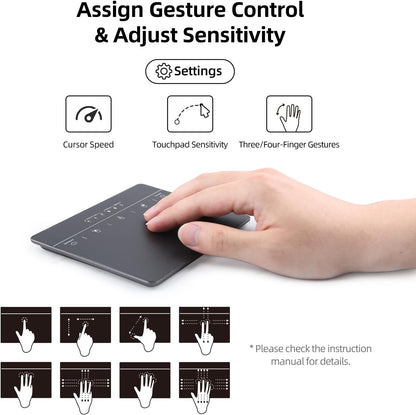 MICROPACK Digitally Yours Wired Trackpad for Windows 7/10/11, USB Trackpad with Multi-Touch Gestures, Plug-and-Play USB Touch Pad Mouse Pad Large for PC Computers & Laptops, Black