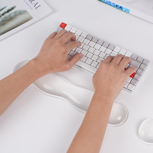 CASUCATTE-Clear Gel Wrist Rest for Keyboard - Super Non-Slip, Soft & Comfortable, Washable, Relieve Office or Gaming Wrist Pain
