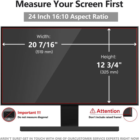 24 Inch Computer Privacy Screen Shield [2 Pack] for 16:10 Widescreen Desktop Monitor - Anti-Glare Blue Light Privacy Filter and Anti Spy Privacy Screen Protector Film