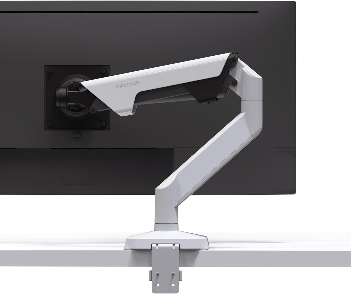 Heavy Duty Monitor Arm Desk Mount for 34 to 49 Inch Ultrawide Curved Flat Monitors, Supports 14 to 38 lbs, Smooth Gas Spring Movement, VESA 75x75/100x100, White, Classic
