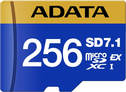ADATA 256GB Premier Extreme microSDXC SD7.1 Express Card for Nintendo Switch 2, PCIe Gen3 x1 / U3 / C10 / V30, Up to 800/700 MB/s, 4K Video Recording, Compatible w/ASUS ROG Ally (UD256GEX3L1-C)