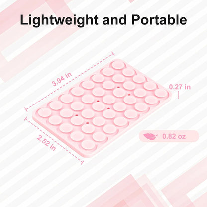 1 Pack Silicone Suction Cup Phone Case Mount Double Sided, Phone Accessories Hands-Free Strong Grip Holder for Selfies and Videos, Silicon Phone Stand Sticky for iPhone and Android Dark Pink