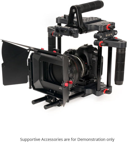 Power DSLR Camera Cage with MB-600 Matte Box Combo Kit. 4x4 Filter Holders, Lenses up to 95mm Diameter, Supports 15mm Rods. for DSLR/DSLM Handheld Camera. (FC-CTH-01)