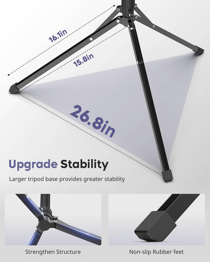 Aureday Phone Tripod, 92" Cell Phone Stand with 15" Gooseneck, Remote and Phone Holder, Overhead & Selfie Stick for Recording/Watching/Vlog, Compatible with iPhone Android