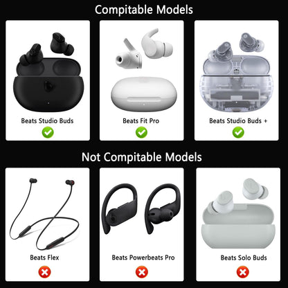 Replacement Silicone Ear Tips for Beats Fit Pro/Studio Buds/Studio Buds+ Headphone, 6 Pairs Earbuds Eartips L/M/S, Eargels Set Fit in Case, Earplug Ear Cap (Red with Pen)