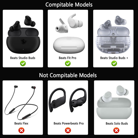 Replacement Silicone Ear Tips for Beats Fit Pro/Studio Buds/Studio Buds+ Headphone, 6 Pairs Earbuds Eartips L/M/S, Eargels Set Fit in Case, Earplug Ear Cap (Red with Pen)