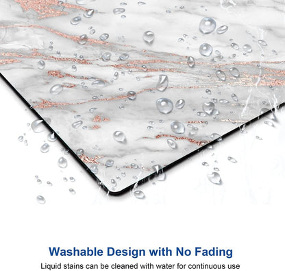 Mouse Pad, Marble Mouse Pad, Premium-Textured Mouse Mat Square Waterproof Non-Slip Rubber Base Computer Mousepads for Office Laptop Desk, Gray Rose Gold Marbling