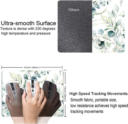 Plant Leave Mouse Pad - Square Waterproof Non-Slip Rubber Base for Office Laptop, 9.5"x7.9"x0.12" Inch (Green Grass)
