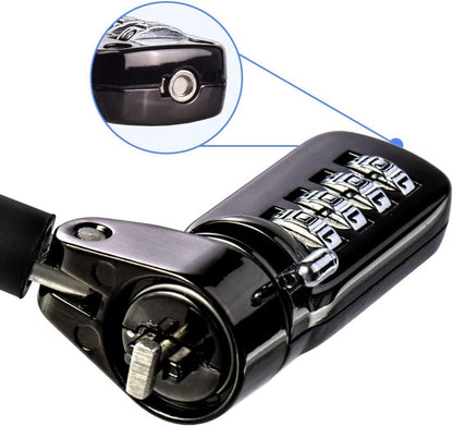 I3C Laptop Cable Lock 4 Digital Combination Lock Security Computer Cable Lock Anti Theft Combination Lock Compatible for Tablet Laptop (2 Packs)