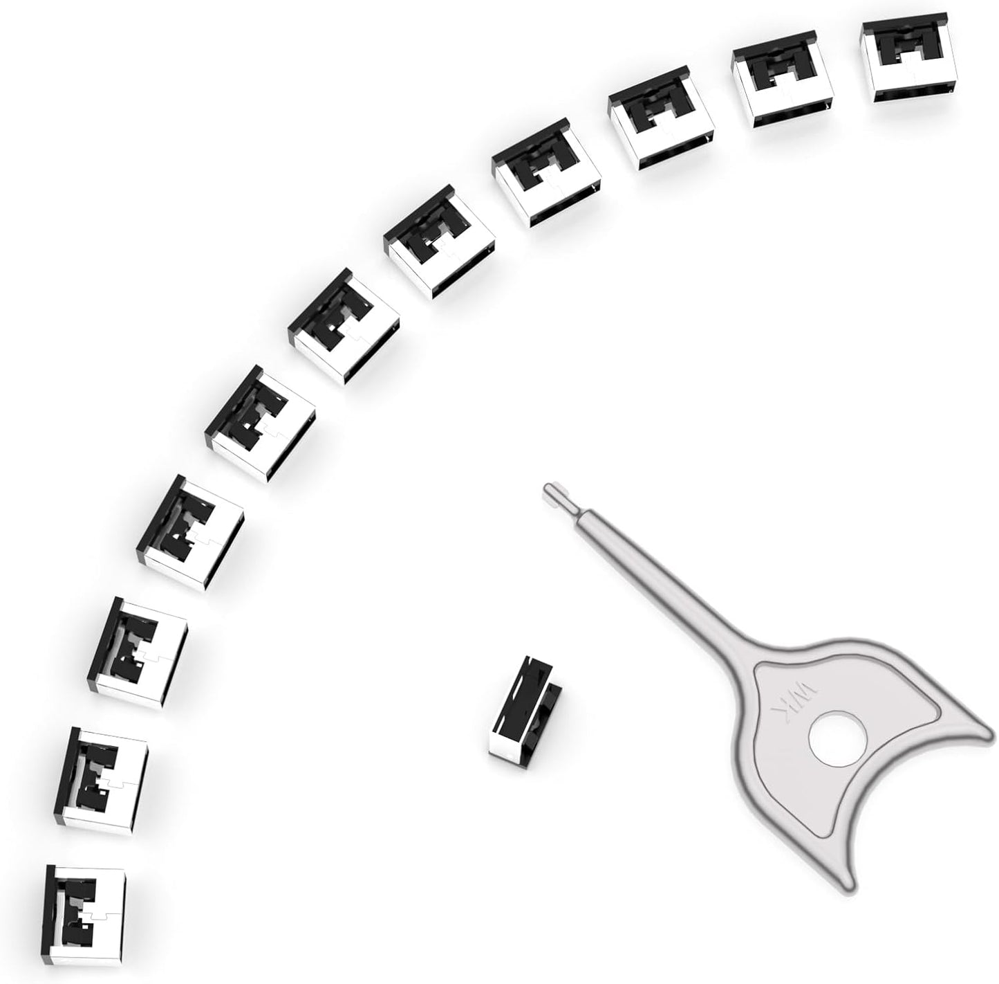 12PCS USB Metal Port Lock Blocker with 1 Key - Secure USB-A Port Protector for PC/Laptop, Anti-Theft Data Security Lock, Dust & Moisture Proof Cover, Removable Type-A Connector Black