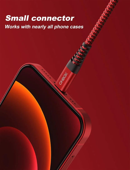 USB to Lightning Cable 6FT, 3Pack iPhone Charger Fast Charging, Heavy Duty iPhone Cables Braided Fast iPhone Charging Cord Compatible with iPhone 14 13 12 11 Pro Max XR XS X 8 7 6 Plus iPad and More