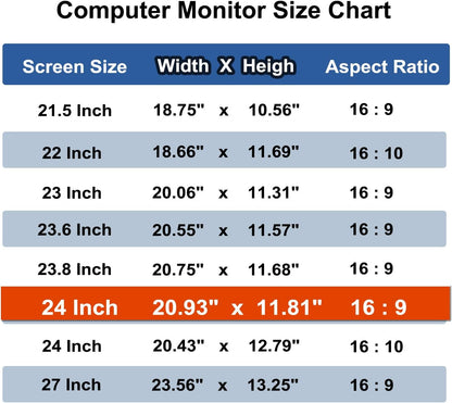 24 Inch Computer Privacy Screen Shield [2 Pack] for 16:9 Widescreen Desktop Monitor - Anti-Glare Blue Light Privacy Filter and Anti Spy Privacy Screen Protector Film