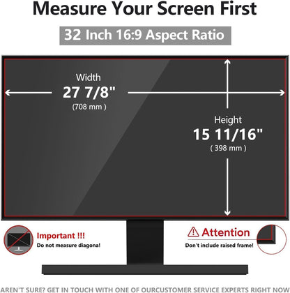 32 Inch Computer Privacy Screen Shield [2 Pack] for 16:9 Widescreen Desktop Monitor - Anti-Glare Blue Light Privacy Filter and Anti Spy Privacy Screen Protector Film