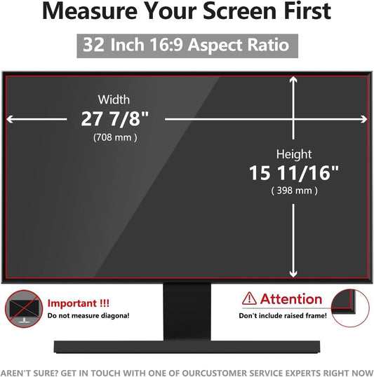 32 Inch Computer Privacy Screen Shield [2 Pack] for 16:9 Widescreen Desktop Monitor - Anti-Glare Blue Light Privacy Filter and Anti Spy Privacy Screen Protector Film