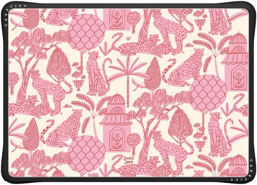 CASETiFY Impact MacBook Air 13.6" (M2-M4) Case [Cushioned Impact Corners/Scratch-Resistant/Anti-Slip Grip] - Cheetah Paradise - Clear Black