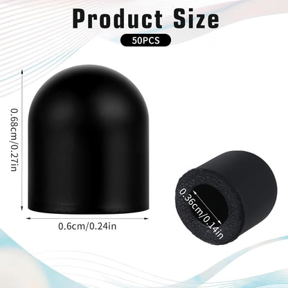 50Pcs Replacement Nibs for Touch Screen Pen, Rubber Tips for Stylus Pens, Soft, No Scratches, Sensitivity and Precision, Universal Stylus Ends (0.24inch/6mm)